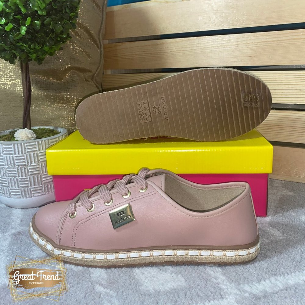 Women Pale Pink Espadrilles Casual Sneakers (Fits Size 9-9 1/2) - Picture 6 of 8